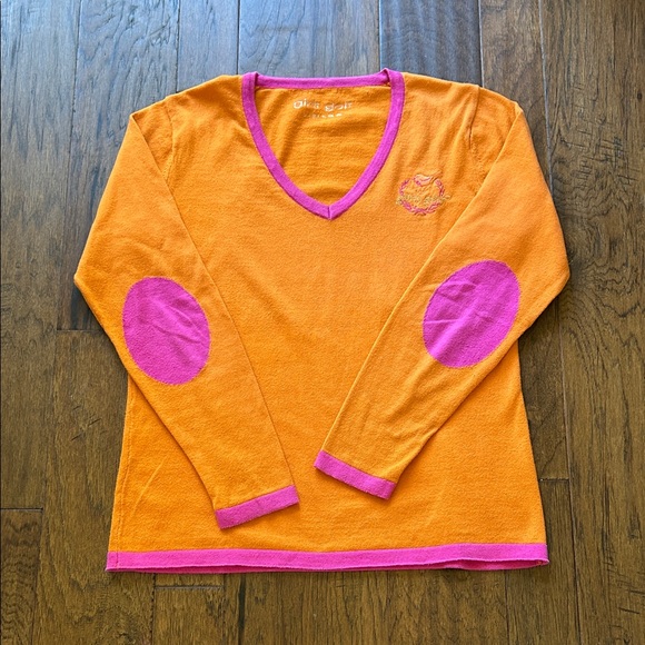 Sweater by Girls Golf BIRDIE Orange / Tangerine and Pink Size Medium - Picture 2 of 6
